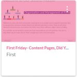 First Fridat- Content Pages, Did You Know? Training course shell