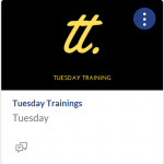 Tuesday Training Class