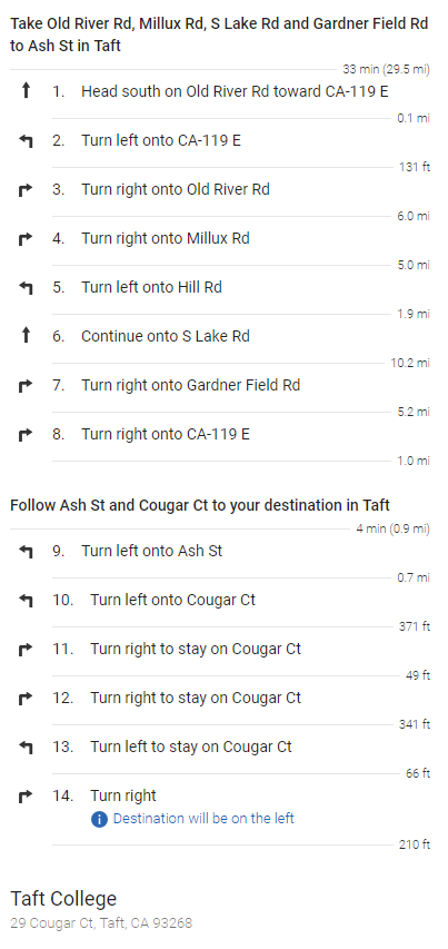 Old River Road Alternate Route Driving Directions